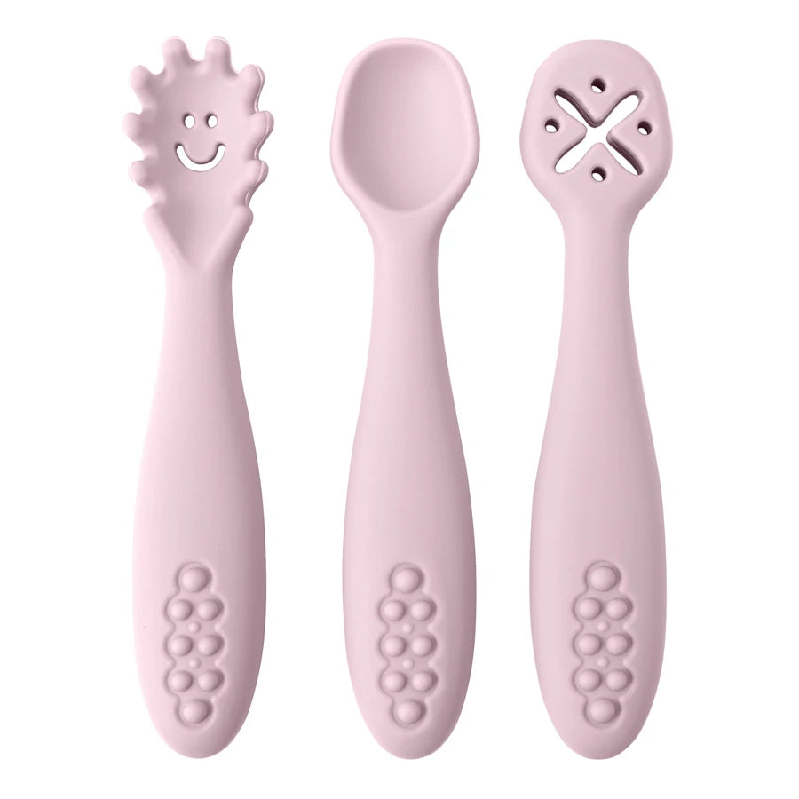 3PCS Silicone Baby Utensil Set