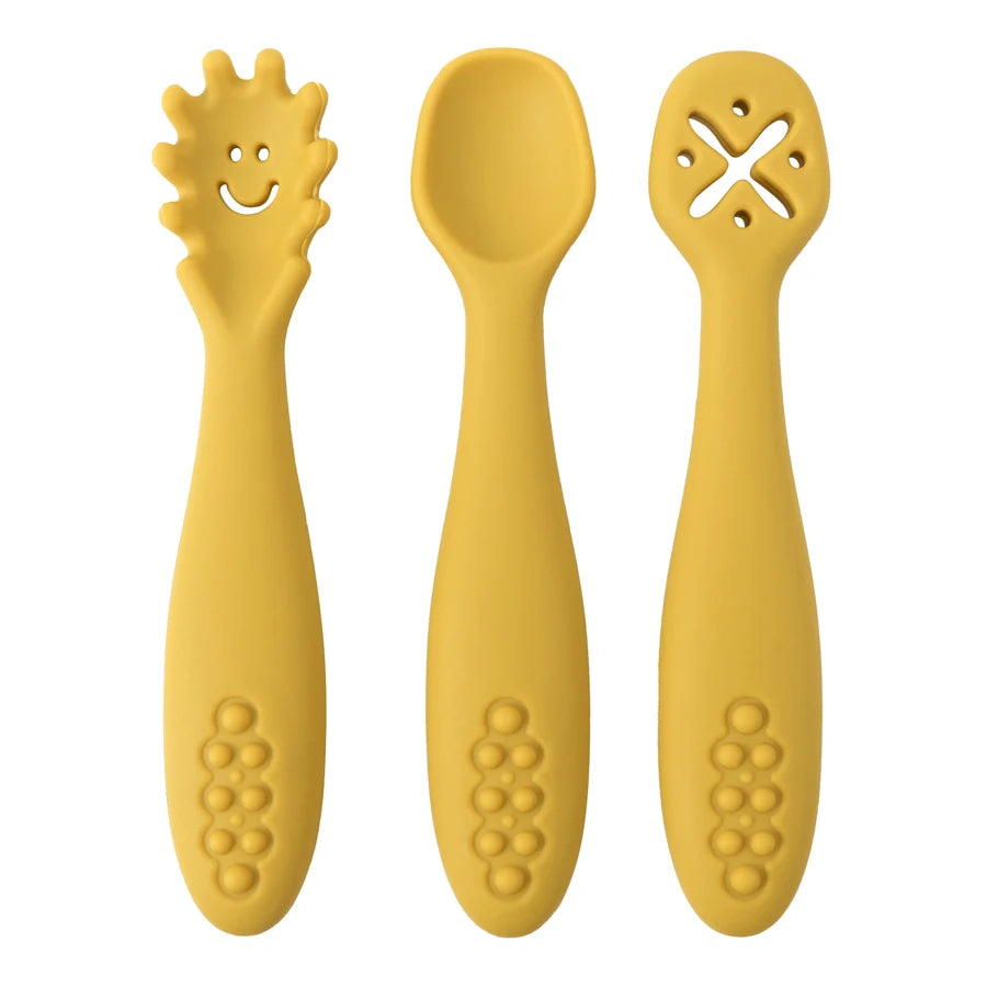 3PCS Silicone Baby Utensil Set