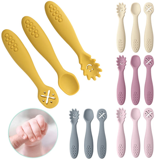 3PCS Silicone Baby Utensil Set