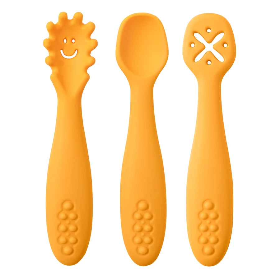 3PCS Silicone Baby Utensil Set