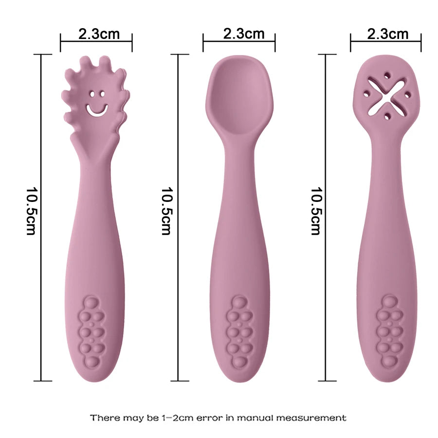 3PCS Silicone Baby Utensil Set